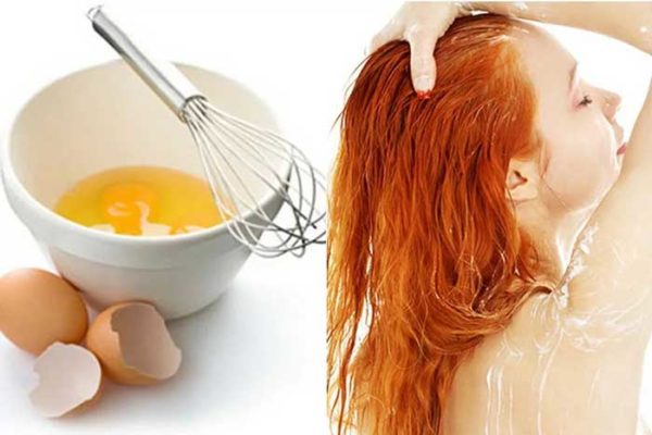 Укрепляющая маска для волос против выпадения из яиц